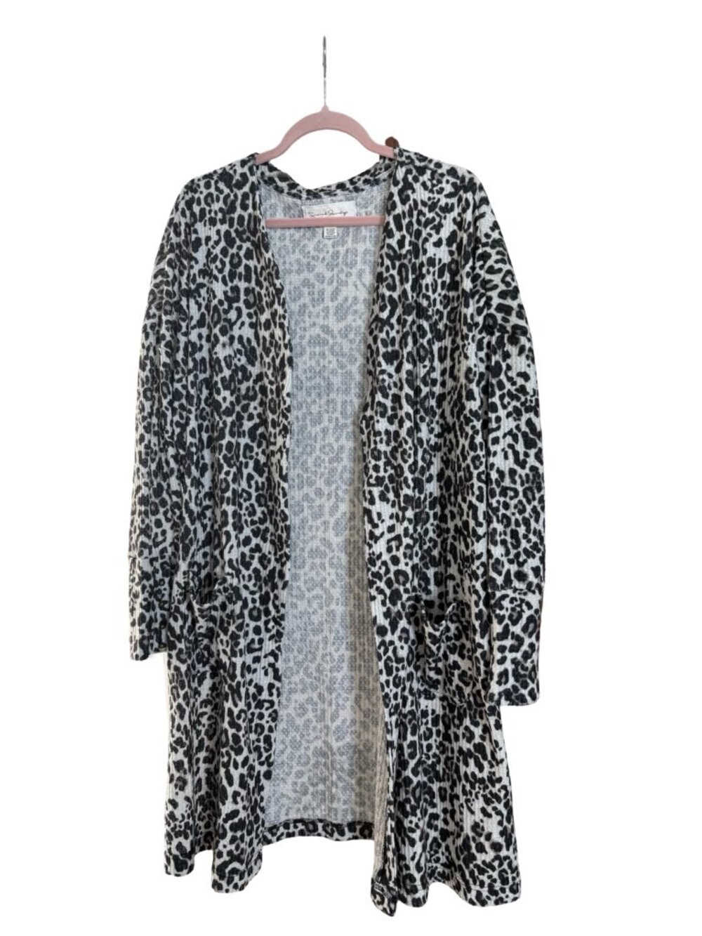 French Laundry Leopard Print Open Front Cardigan Sweater 2X Plus Size